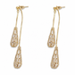 📢📢 ¡50% DE DESCUENTO! ⏰ Aretes Colgantes de Gota con Circonias y Borla para Mujer ✨ Baño de Oro y Doble Uso