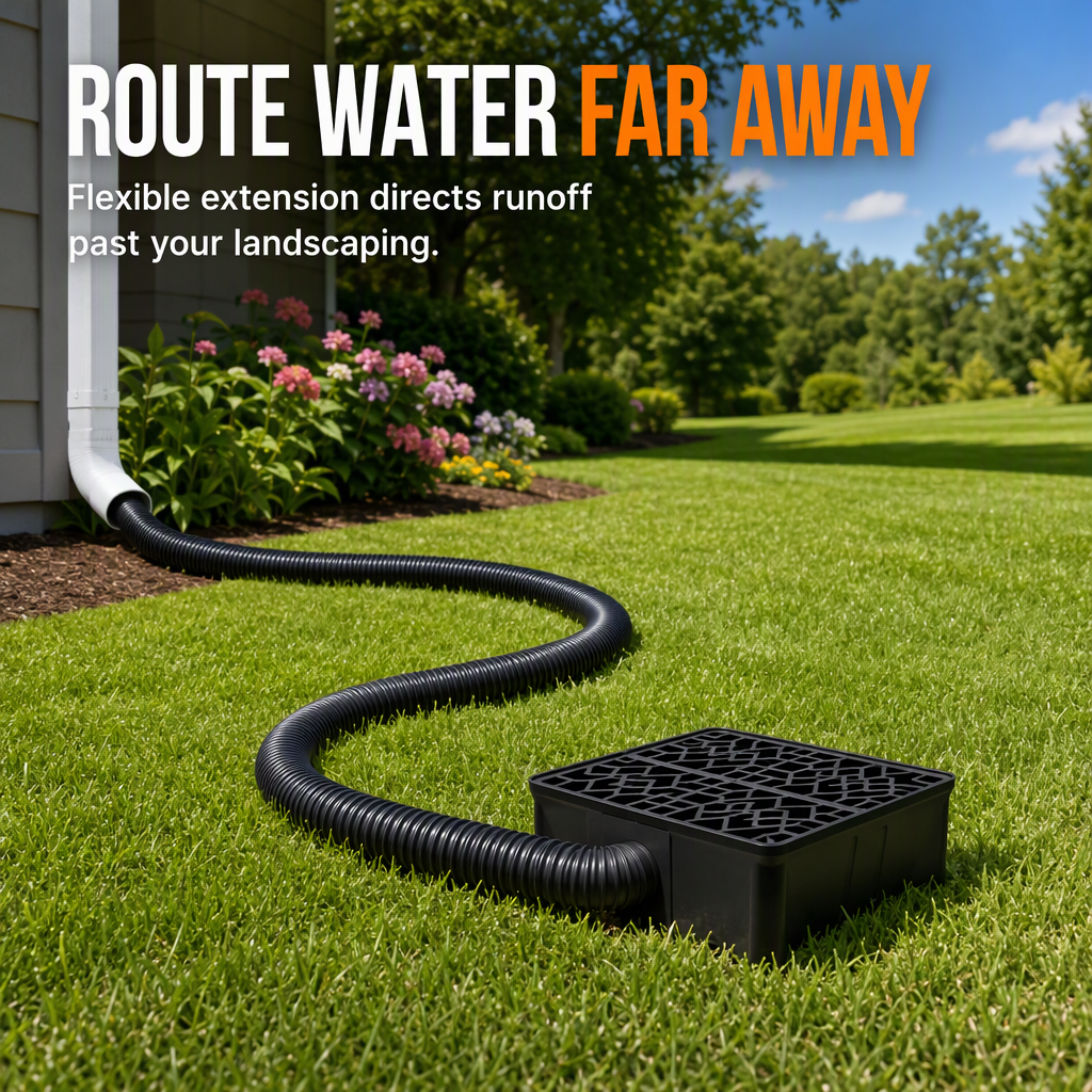 ⏳Time-Limited Special⏰Flexible Gutter Downspout Extension Pipe Set Plastic Rainwater Drain Hose for Roof Eaves and Exterior Walls