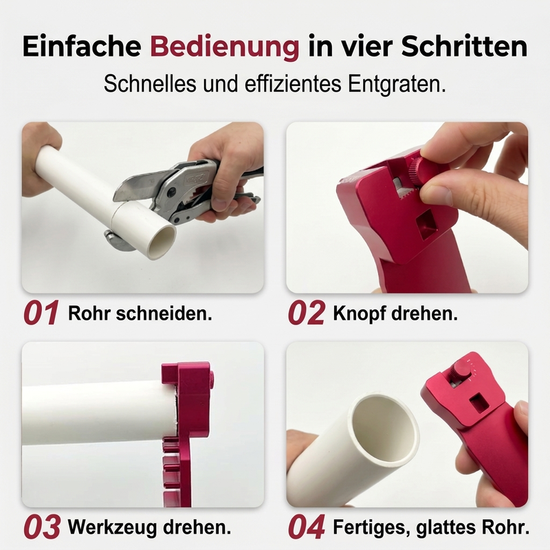Tragbarer Entgrater für Kupfer- und Kunststoffrohre