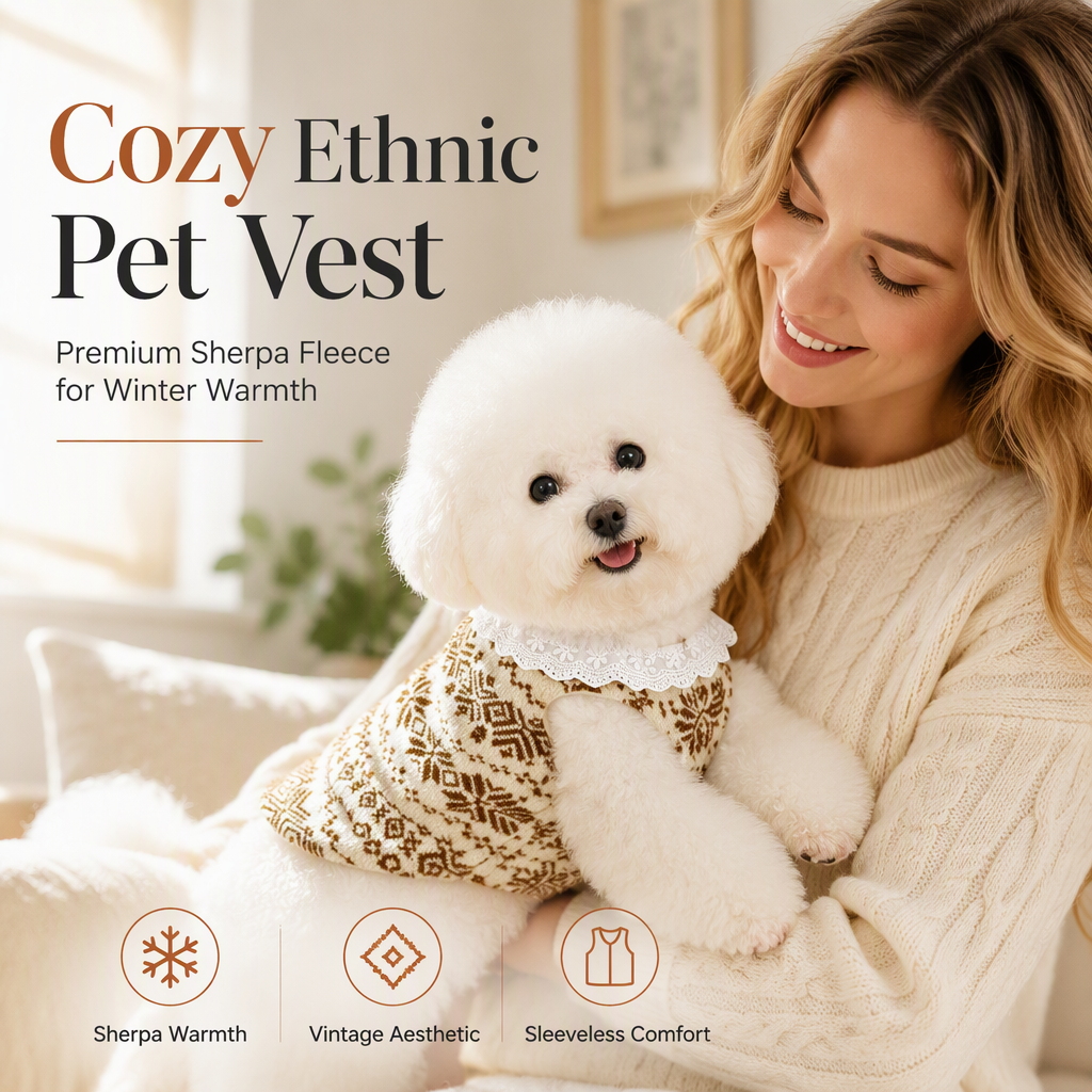 ⏳Oferta por Tiempo Limitado⏰Chaleco Suéter Cálido y Grueso de Cuello Alto para Perros Pequeños y Gatos