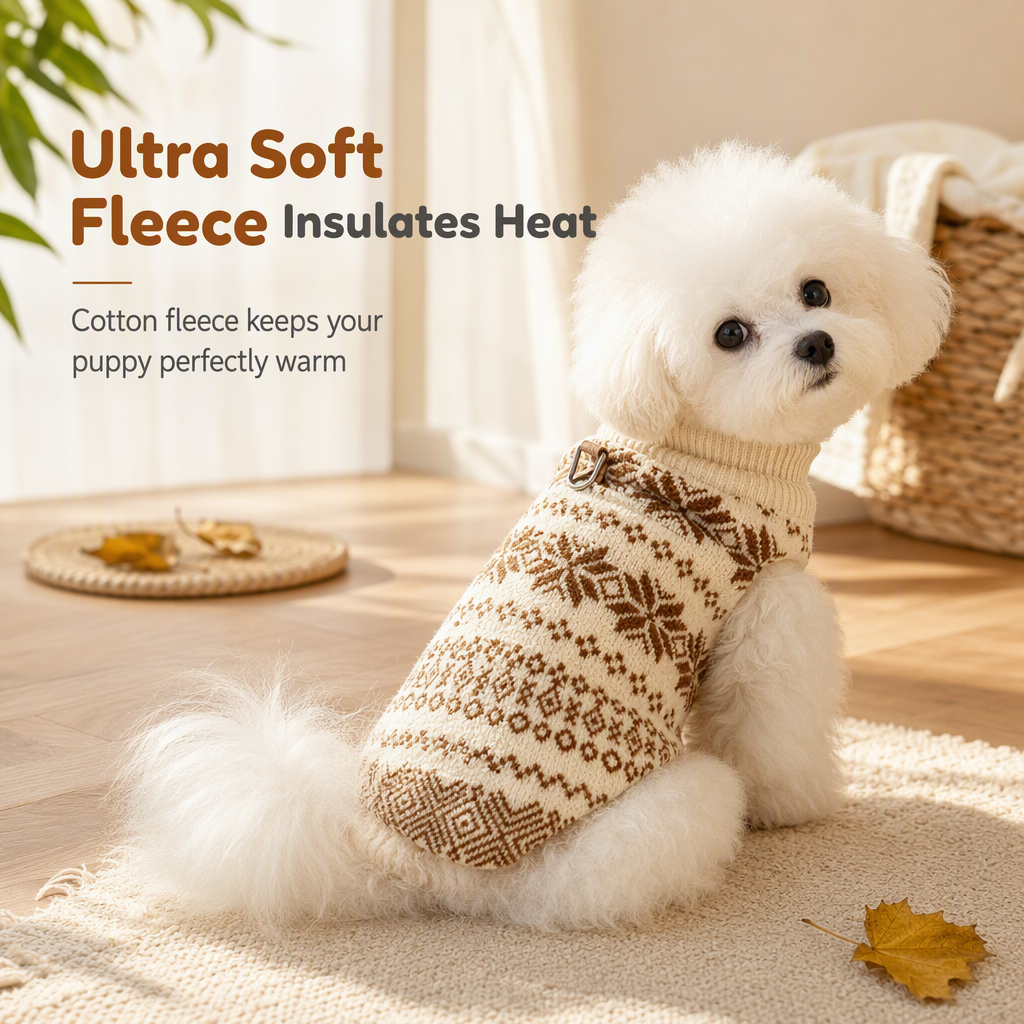 ⏳Oferta por Tiempo Limitado⏰Chaleco Suéter Cálido y Grueso de Cuello Alto para Perros Pequeños y Gatos