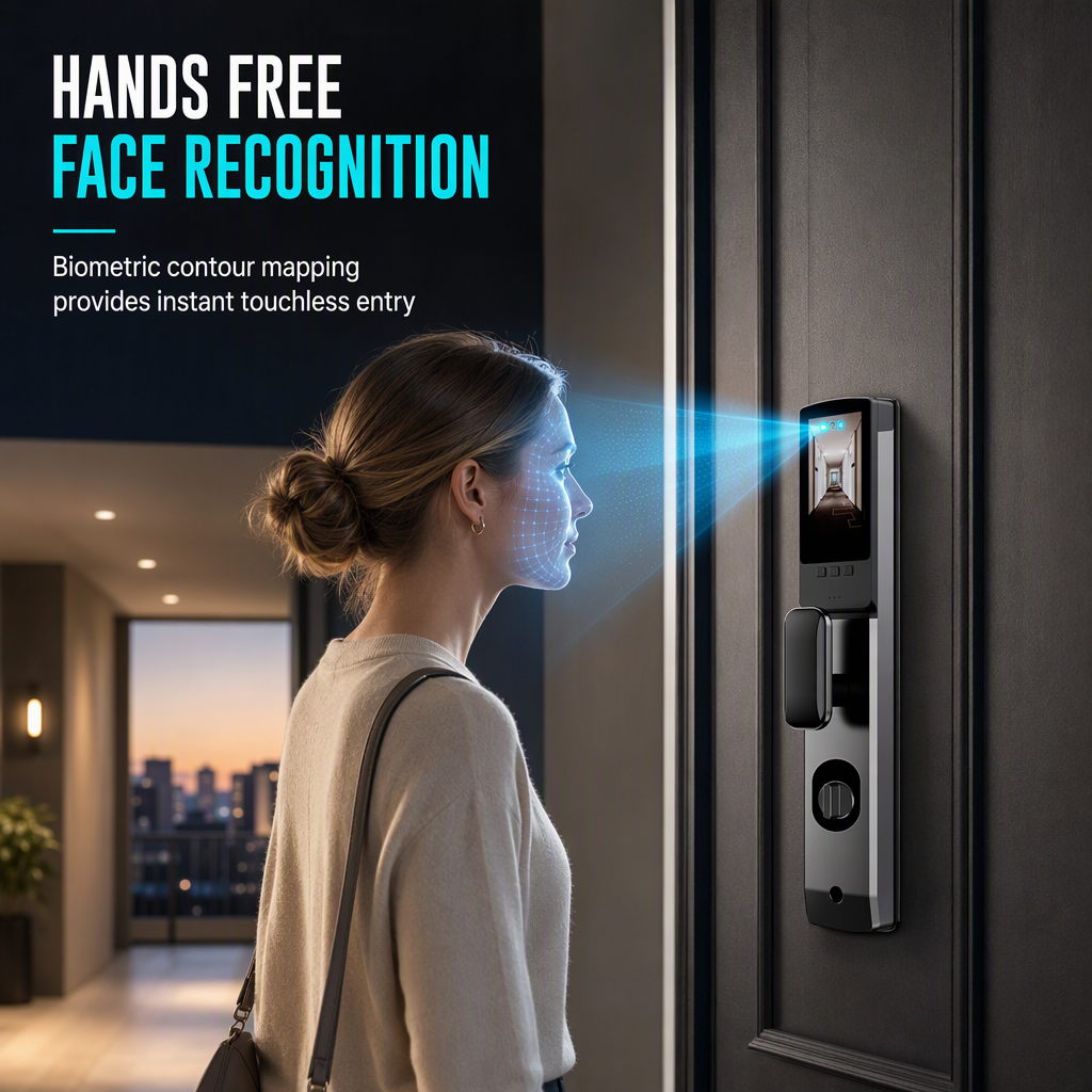 ⏳¡50% DE DESCUENTO!⏰Cerradura Inteligente para Puerta con Huella, Reconocimiento Facial, Vena Palmar y Control Remoto🏠🛡️