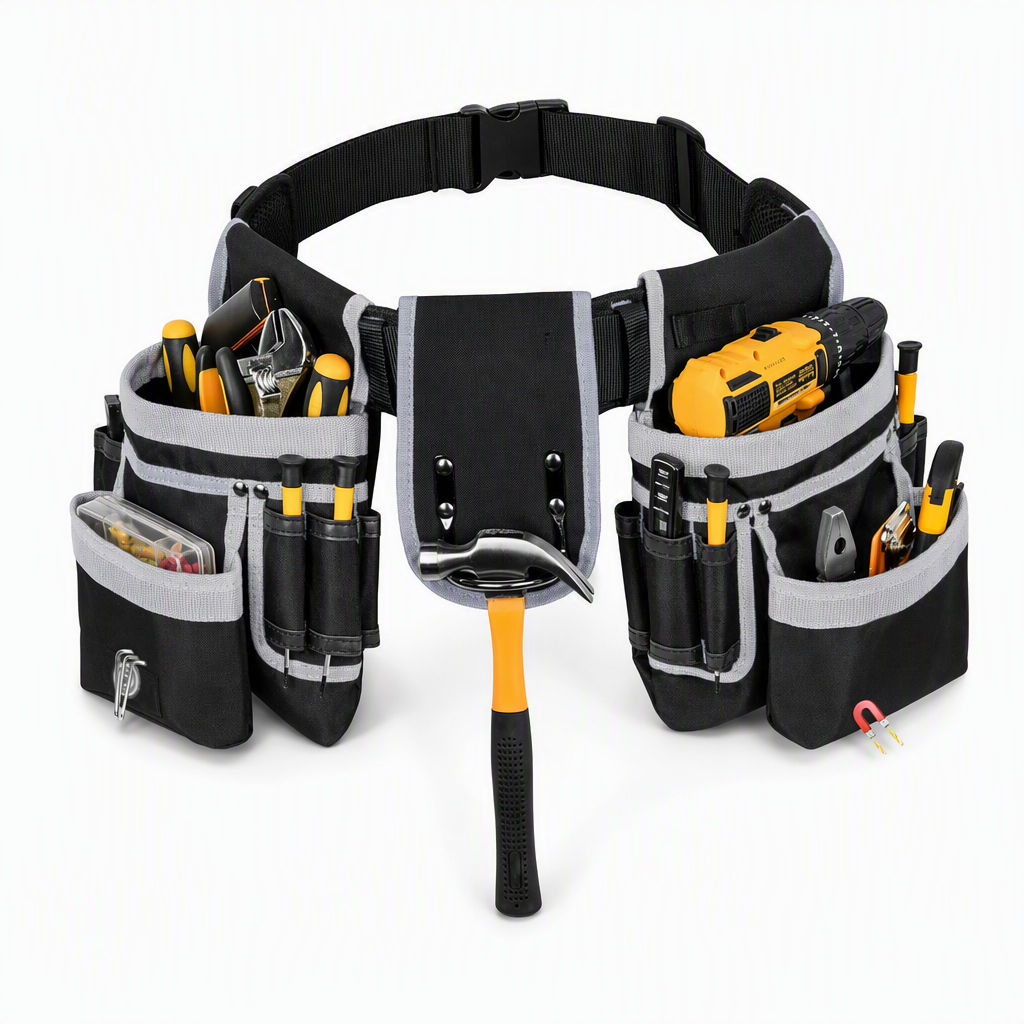 🔧 ¡50% DE DESCUENTO POR TIEMPO LIMITADO! 🛠️ Riñonera Cinturón Portaherramientas Ajustable con Bolsillos Múltiples y Soporte Magnético ✨