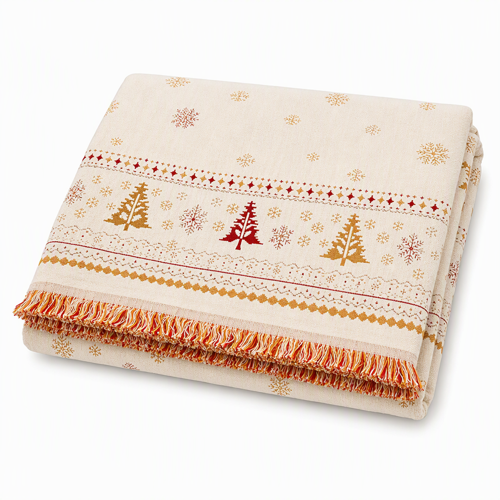 Funda de Sofá de Chenilla Gruesa Estilo Navideño Resistente a Arañazos de Gato y Manchas