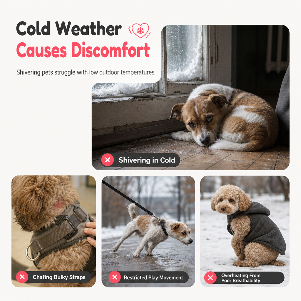 📢📢¡50% DE DESCUENTO! ⏰Chaleco Cálido para Mascotas con Anillo para Correa — Diseño “Love Dad & Mom”❄️