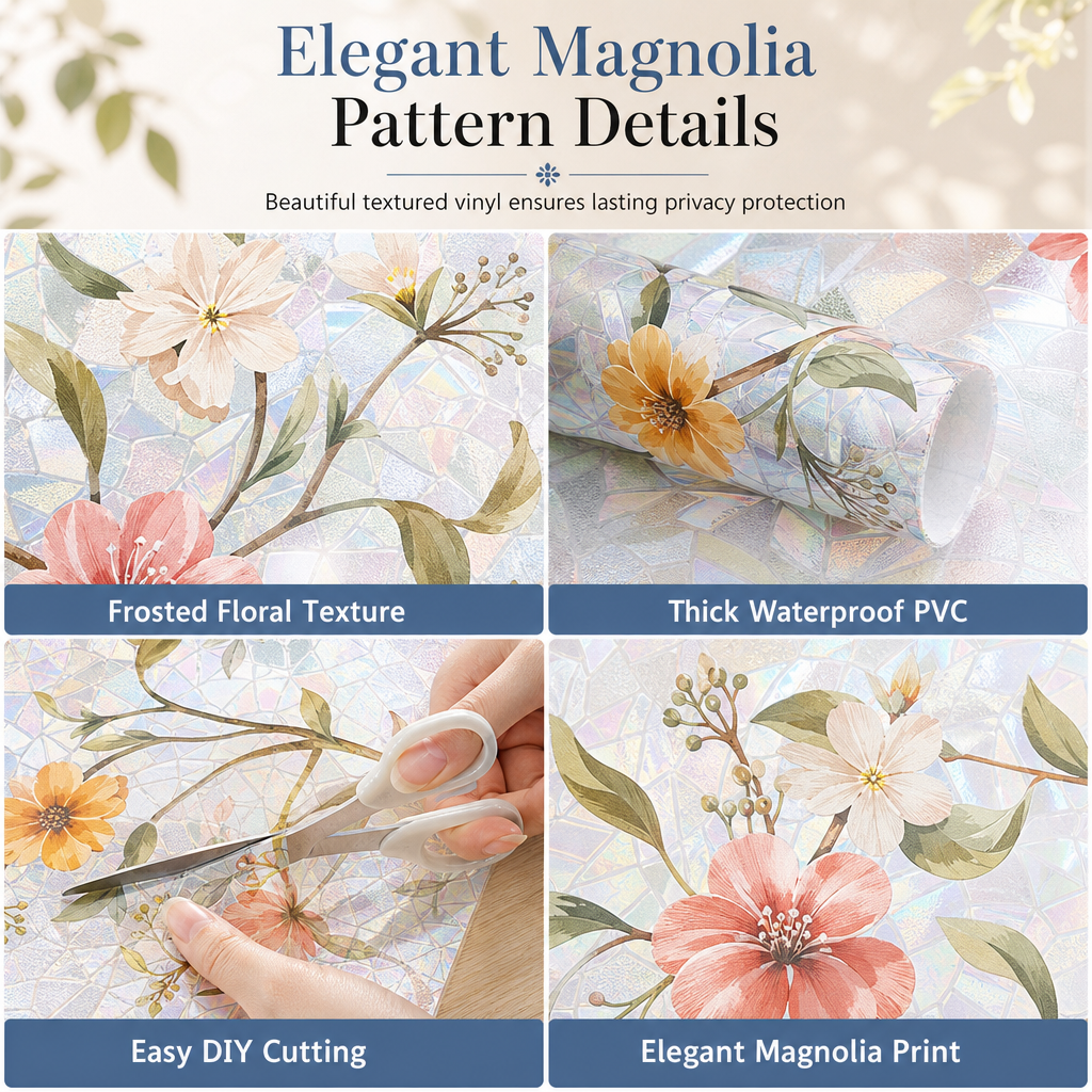 📢📢 ¡50% DE DESCUENTO! ⏰ Película Decorativa Arcoíris para Ventanas con Diseño Floral y Adherencia Estática