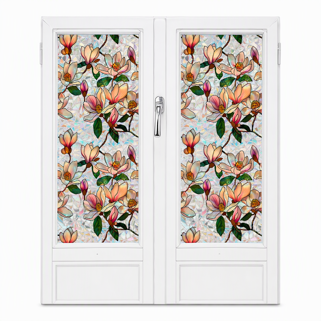 📢📢 ¡50% DE DESCUENTO! ⏰ Película Decorativa Arcoíris para Ventanas con Diseño Floral y Adherencia Estática