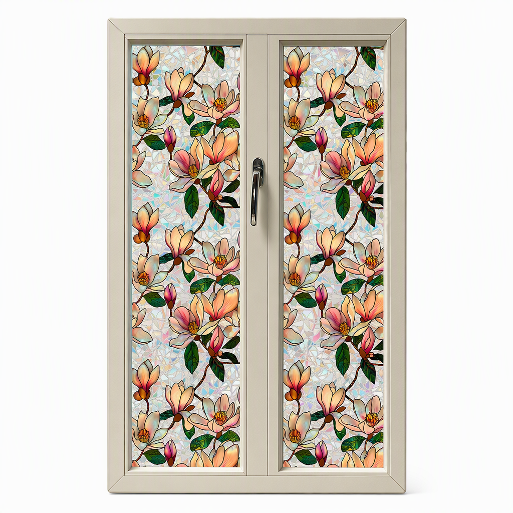 📢📢 ¡50% DE DESCUENTO! ⏰ Película Decorativa Arcoíris para Ventanas con Diseño Floral y Adherencia Estática