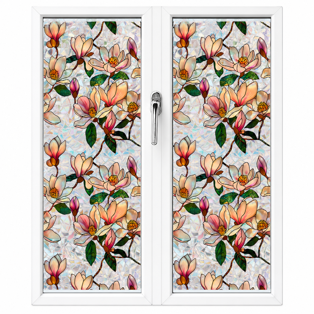 📢📢 ¡50% DE DESCUENTO! ⏰ Película Decorativa Arcoíris para Ventanas con Diseño Floral y Adherencia Estática