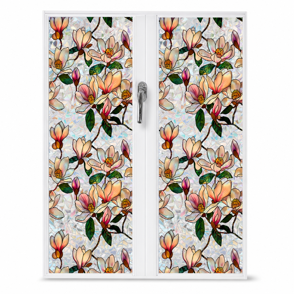 📢📢 ¡50% DE DESCUENTO! ⏰ Película Decorativa Arcoíris para Ventanas con Diseño Floral y Adherencia Estática