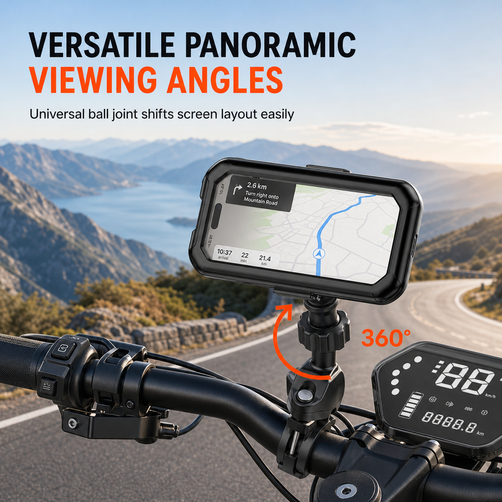 📢📢¡50% de Descuento! ⏰Soporte Impermeable de Celular para Moto y Bicicleta con Pantalla Táctil y Rotación 360°