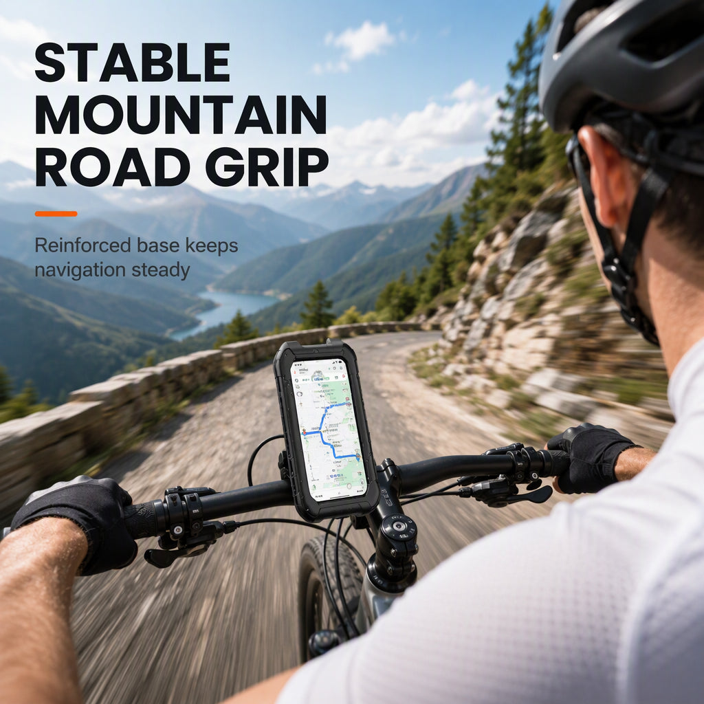 📢📢¡50% de Descuento! ⏰Soporte Impermeable de Celular para Moto y Bicicleta con Pantalla Táctil y Rotación 360°