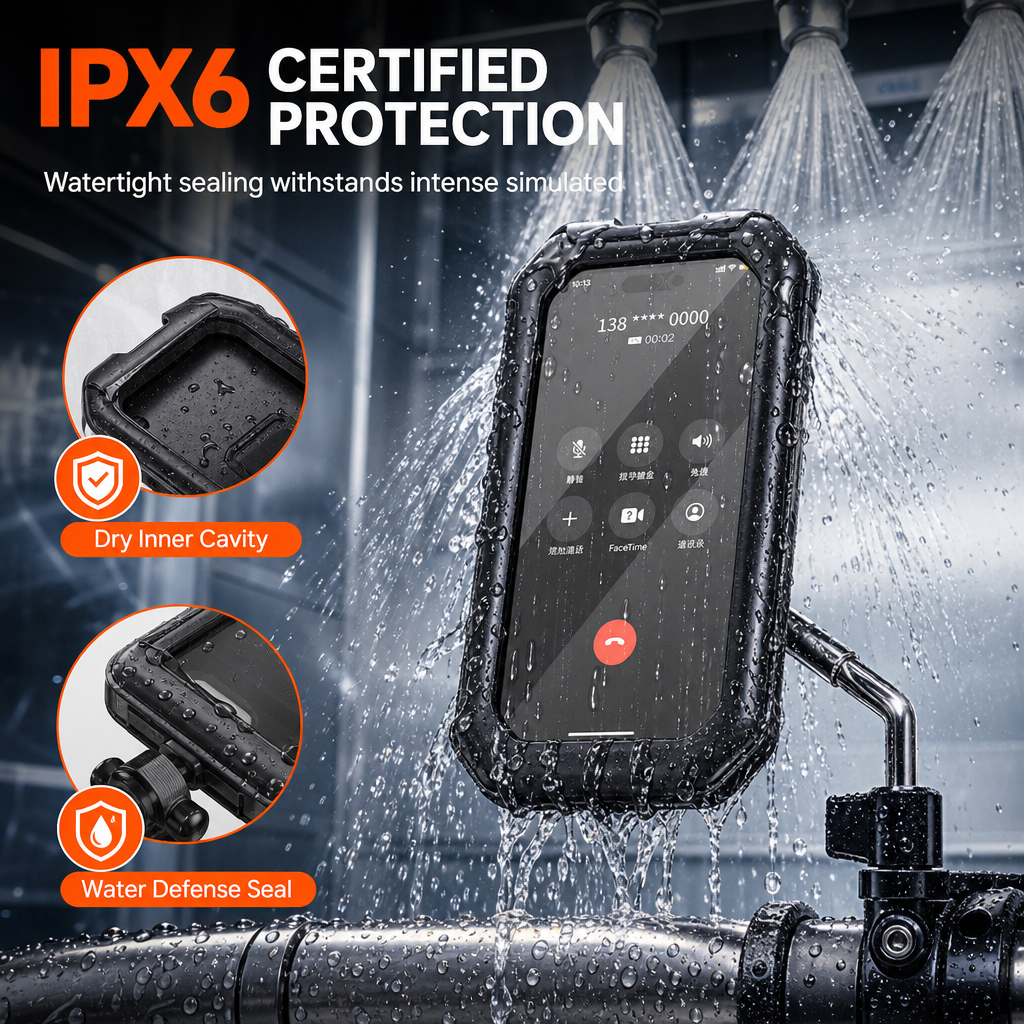 📢📢¡50% de Descuento! ⏰Soporte Impermeable de Celular para Moto y Bicicleta con Pantalla Táctil y Rotación 360°