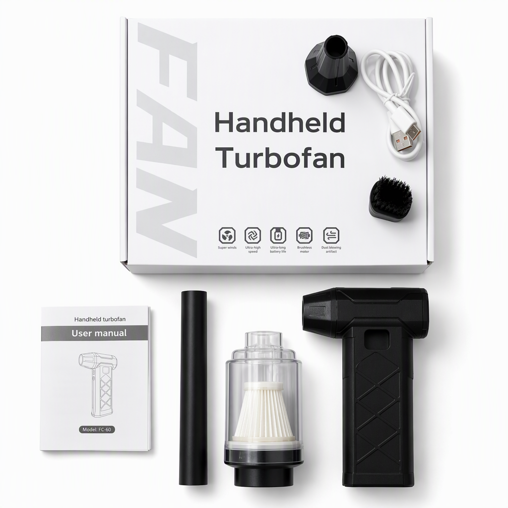 ⏳Especial por Tiempo Limitado⏰Mini Ventilador Turbo Portátil de Alta Velocidad 110,000 RPM con Motor Sin Escobillas y Luz LED