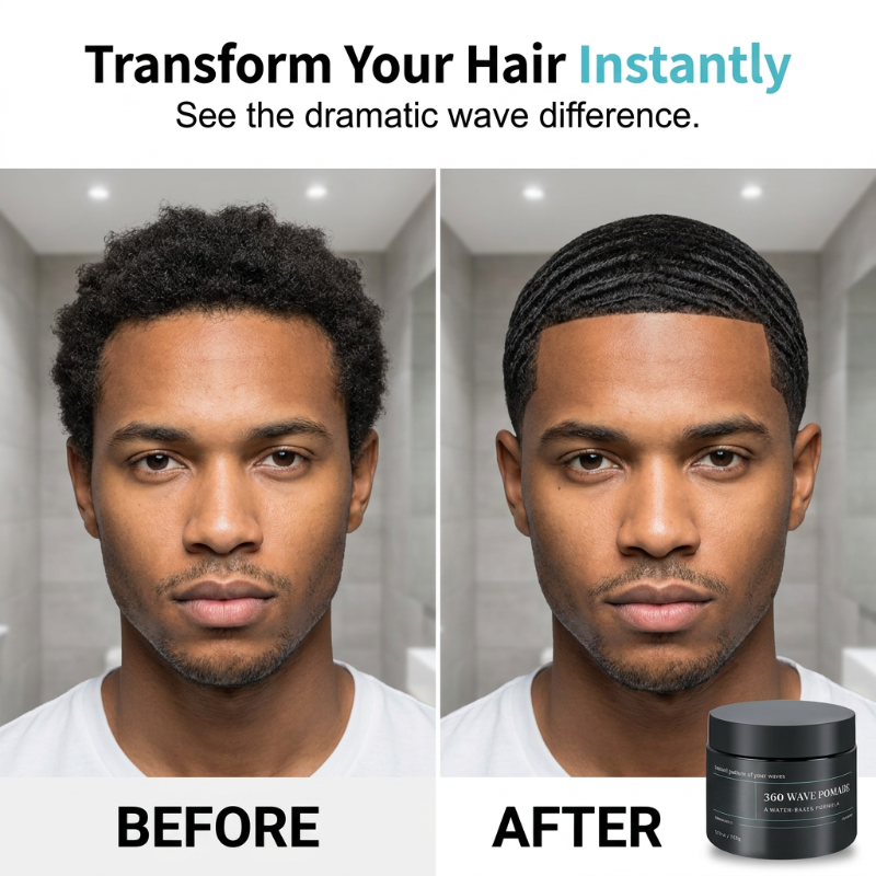🌊 50% dto. Pomada para ondas 360 – fórmula a base de agua, fijación media duradera y brillo intenso. ¡Define tus waves sin residuo grasoso y con hidratación profunda! ✨💪