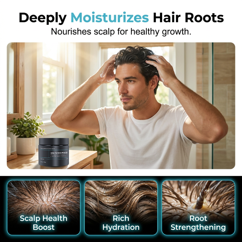 🌊 50% dto. Pomada para ondas 360 – fórmula a base de agua, fijación media duradera y brillo intenso. ¡Define tus waves sin residuo grasoso y con hidratación profunda! ✨💪