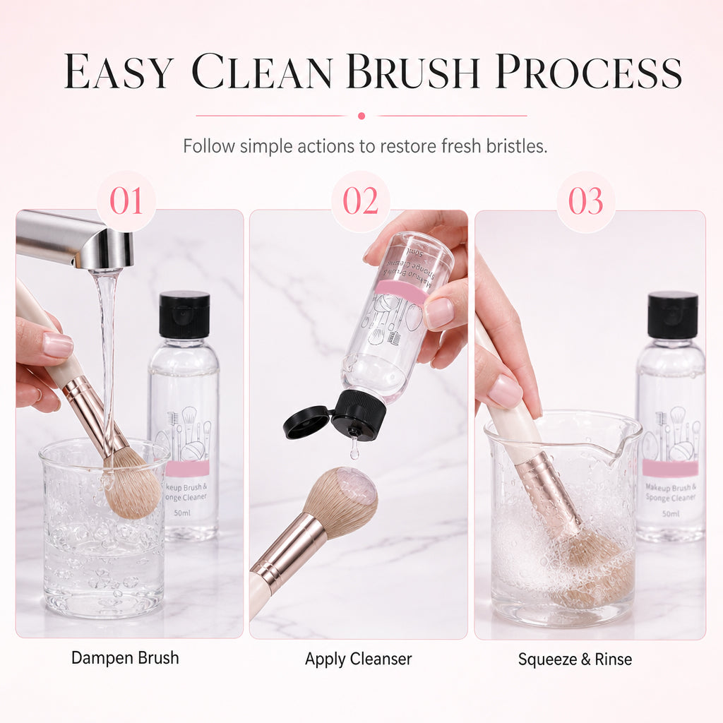 Limpiador Líquido para Brochas de Maquillaje y Esponjas (50 ml)