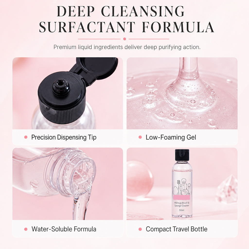 Limpiador Líquido para Brochas de Maquillaje y Esponjas (50 ml)