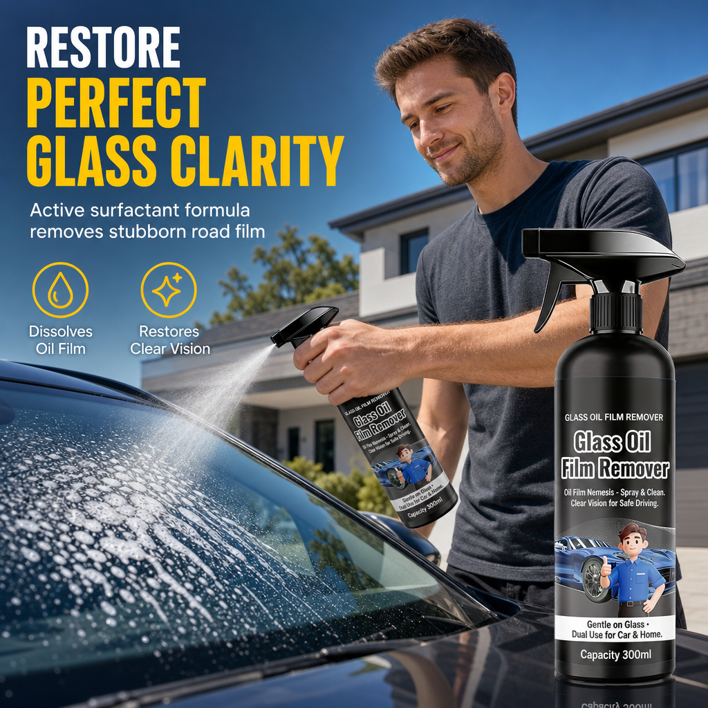 🚗Spray Eliminador de Película de Aceite en Vidrios de Auto💦Limpieza Profunda de Parabrisas