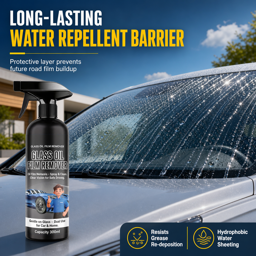 🚗Spray Eliminador de Película de Aceite en Vidrios de Auto💦Limpieza Profunda de Parabrisas