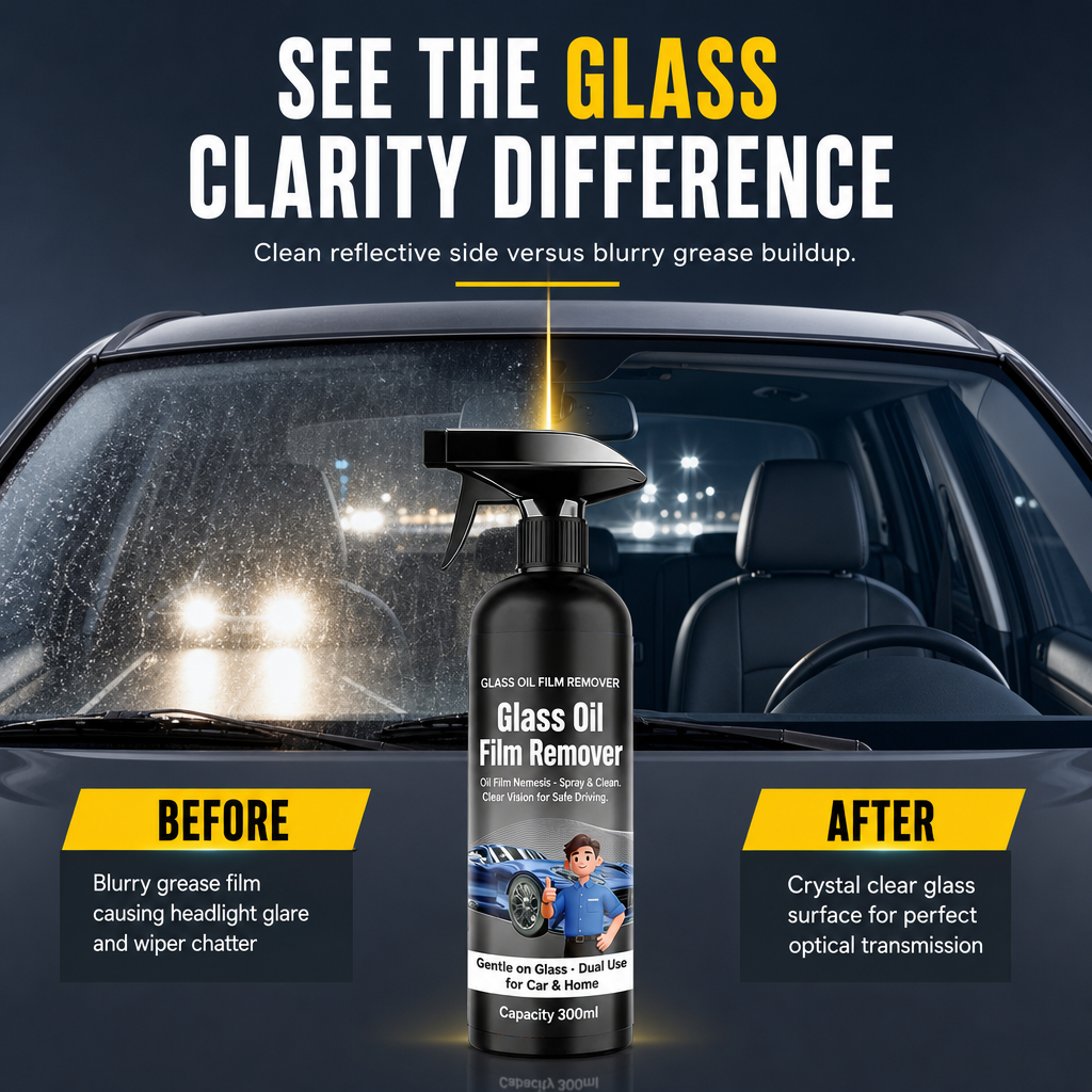 🚗Spray Eliminador de Película de Aceite en Vidrios de Auto💦Limpieza Profunda de Parabrisas