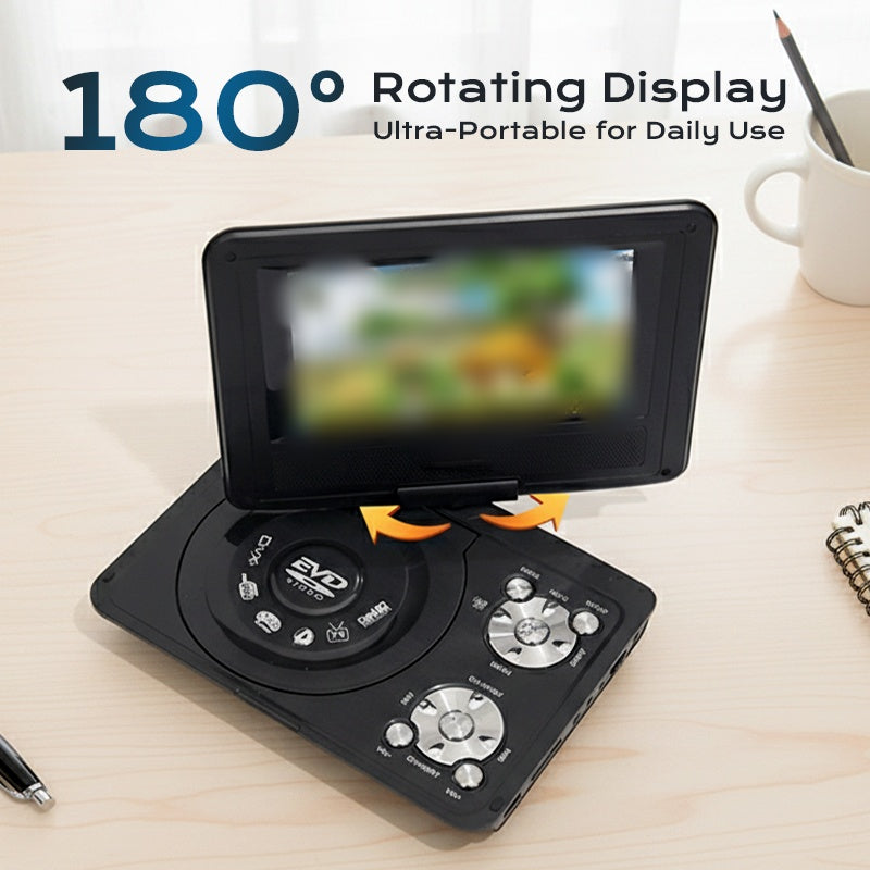 ✨ Reproductor portátil de DVD/EVD de 7,8 pulgadas — Pantalla giratoria y función de juegos🎮
