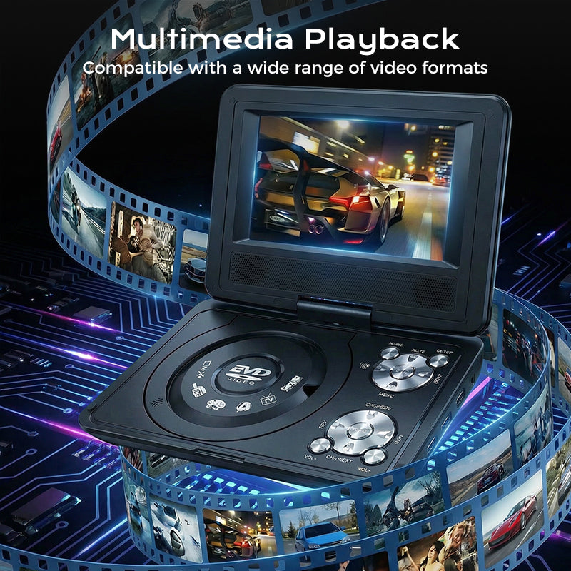 ✨ Reproductor portátil de DVD/EVD de 7,8 pulgadas — Pantalla giratoria y función de juegos🎮
