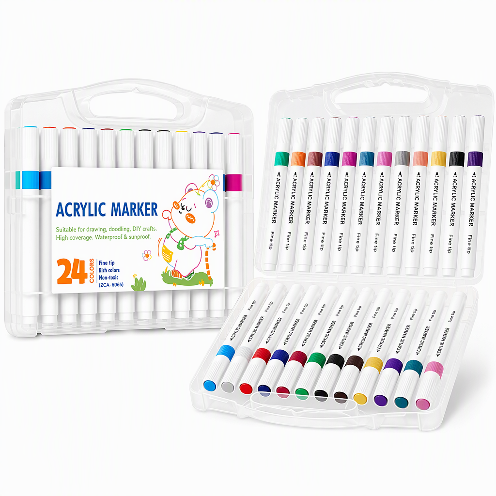 🎨¡50% de Descuento por Tiempo Limitado! 🖌️ Set de Marcadores Acrílicos con Estuche – Multisuperficie y Lavables ✨