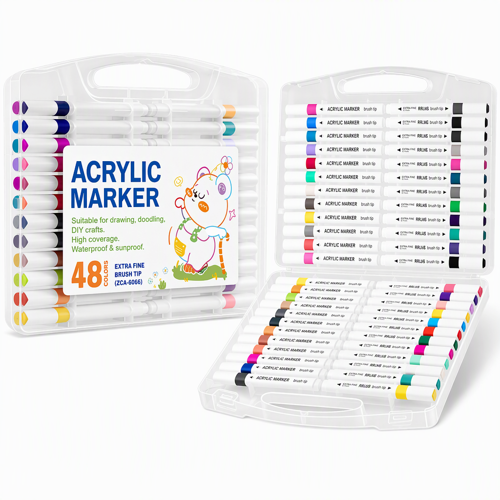 🎨¡50% de Descuento por Tiempo Limitado! 🖌️ Set de Marcadores Acrílicos con Estuche – Multisuperficie y Lavables ✨