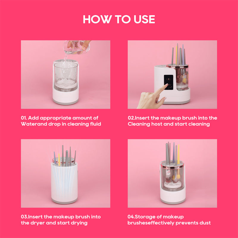 🎨🧼 Limpiador eléctrico de brochas de maquillaje 3 en 1