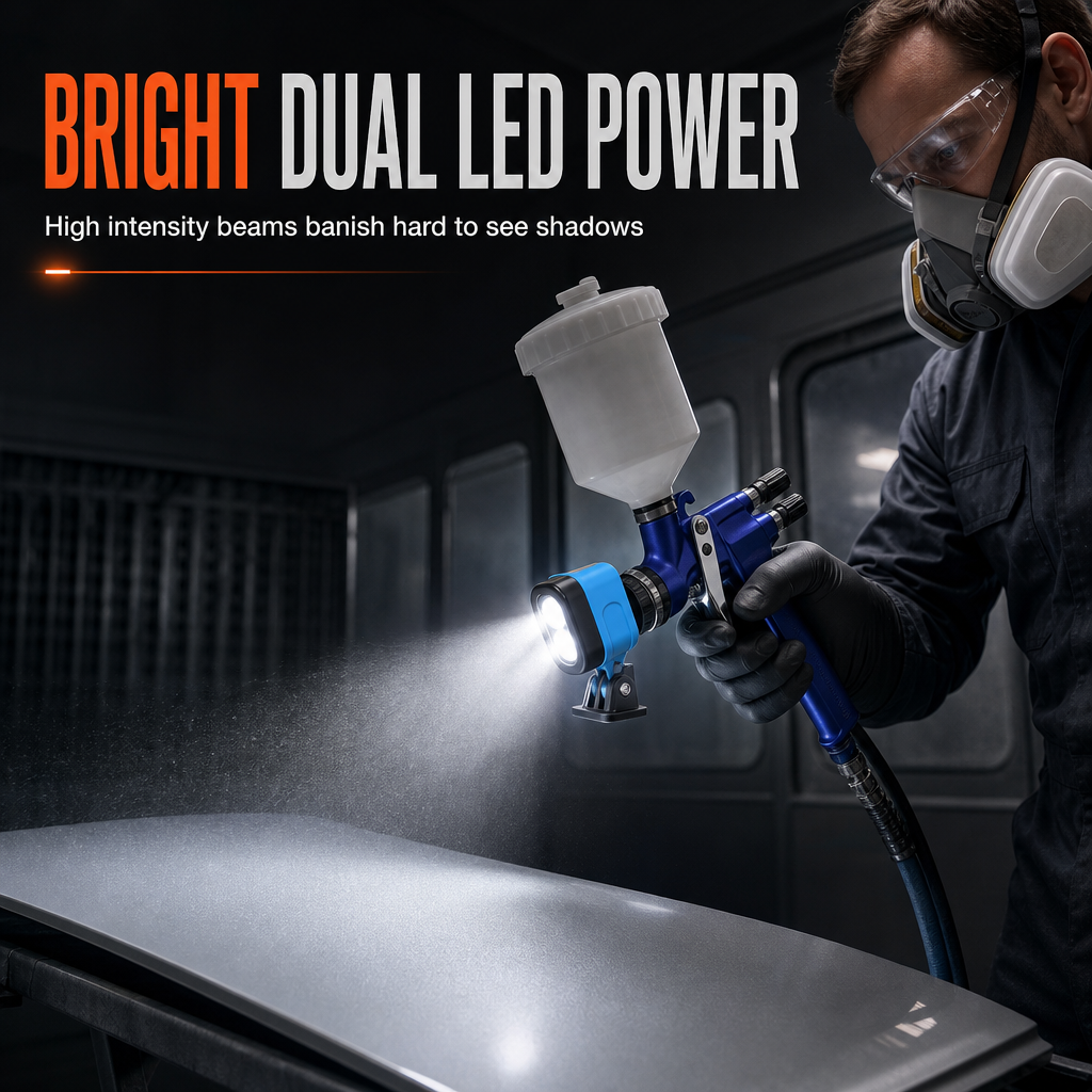 🔧 ¡50 % DE DESCUENTO POR TIEMPO LIMITADO! ✨ Luz LED para pistola de pintura con batería extraíble