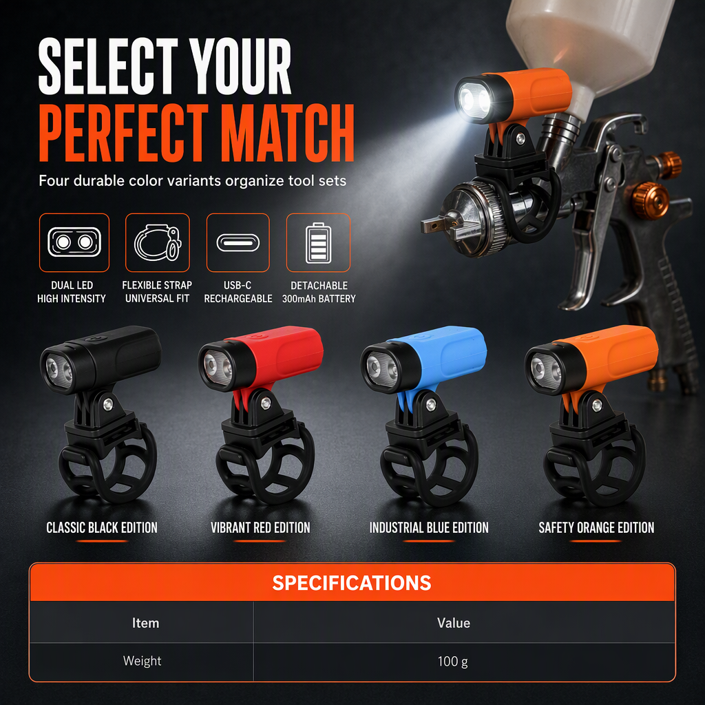 🔧 ¡50 % DE DESCUENTO POR TIEMPO LIMITADO! ✨ Luz LED para pistola de pintura con batería extraíble