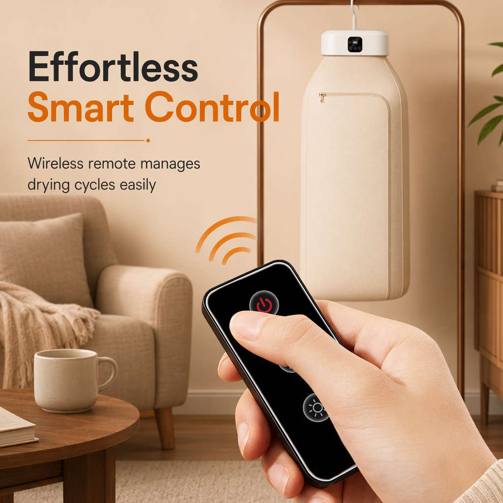 ♨ PROMO -50% ✨ Secadora de Ropa Portátil Plegable — Control Remoto y Aire Caliente 3D 🧺