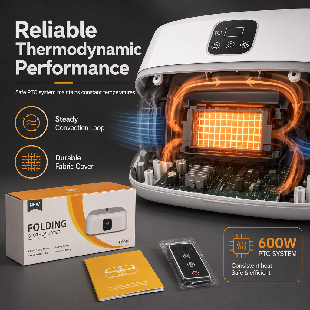 ♨ PROMO -50% ✨ Secadora de Ropa Portátil Plegable — Control Remoto y Aire Caliente 3D 🧺