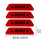 Calcomanías Reflejantes de Seguridad "OPEN" para Puertas de Auto (Set de 4 Piezas)