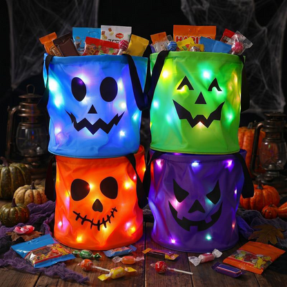 Bolsa de Dulces de Halloween con Luces LED para Niños