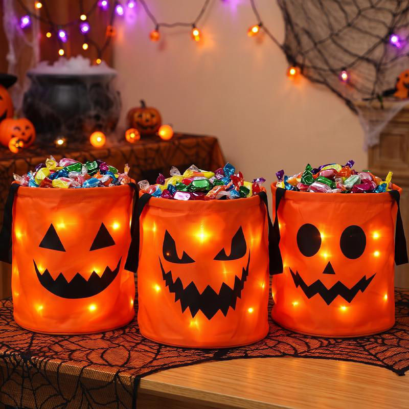 Bolsa de Dulces de Halloween con Luces LED para Niños