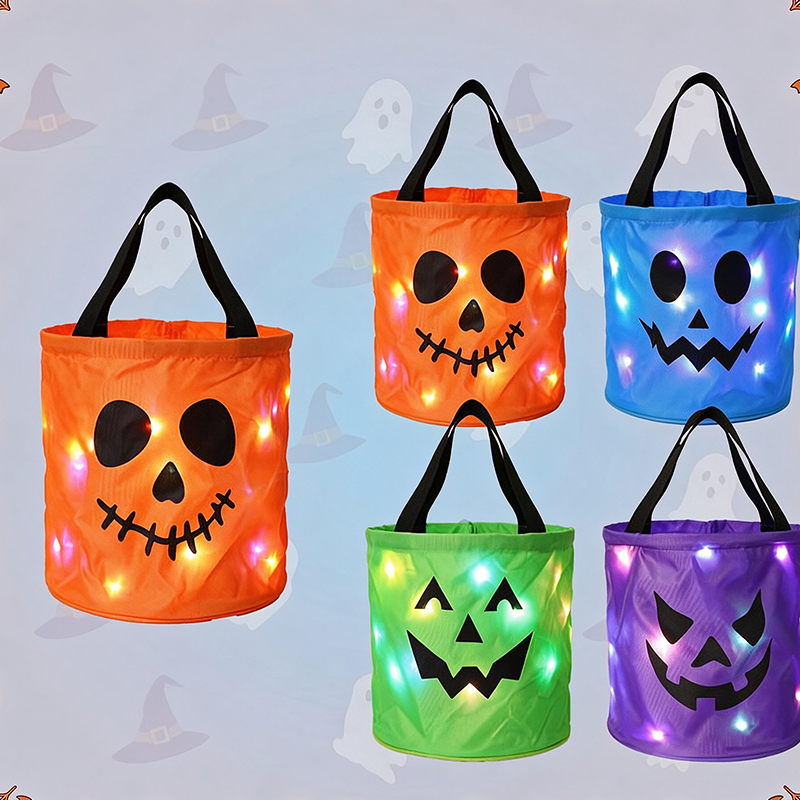 Bolsa de Dulces de Halloween con Luces LED para Niños