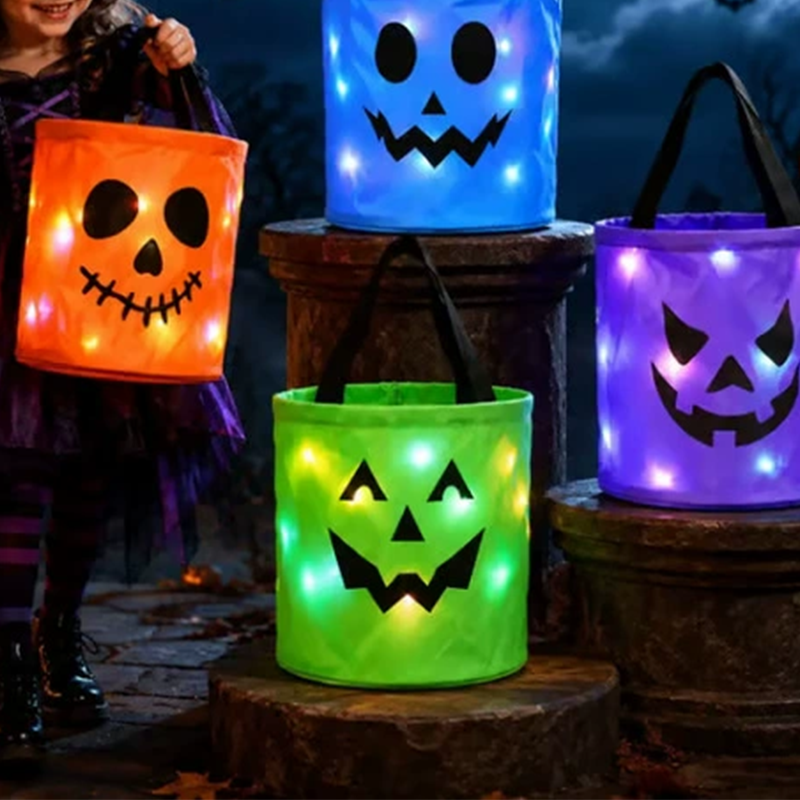 Bolsa de Dulces de Halloween con Luces LED para Niños