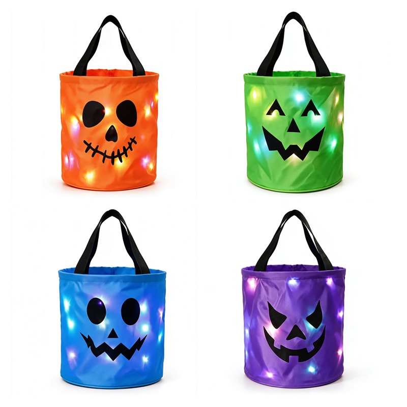 Bolsa de Dulces de Halloween con Luces LED para Niños