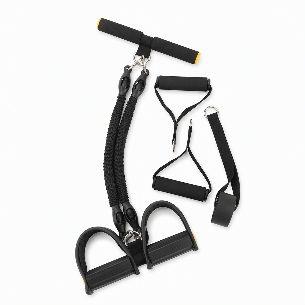Cuerda Elástica de Resistencia con Pedales Multifuncional para Ejercicio Abdominal y Fitness en Casa
