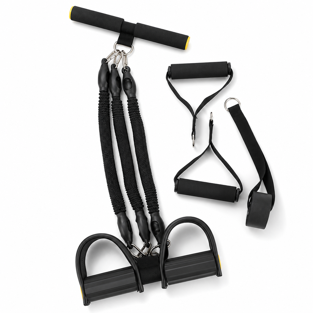 Cuerda Elástica de Resistencia con Pedales Multifuncional para Ejercicio Abdominal y Fitness en Casa