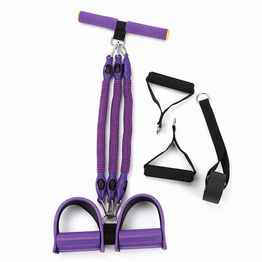 Cuerda Elástica de Resistencia con Pedales Multifuncional para Ejercicio Abdominal y Fitness en Casa