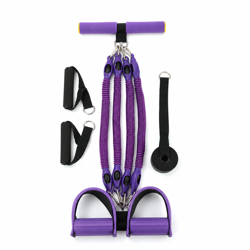 Cuerda Elástica de Resistencia con Pedales Multifuncional para Ejercicio Abdominal y Fitness en Casa