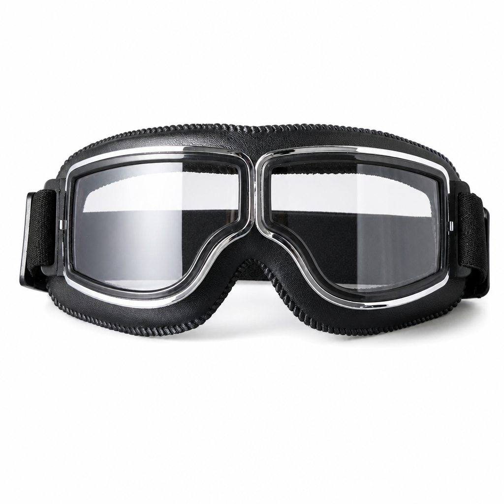 📢📢 ¡50% DE DESCUENTO! ⏰ Gafas de Moto Retro Vintage — Lentes Cortavientos para Casco Cruiser y Motocross