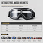 📢📢 ¡50% DE DESCUENTO! ⏰ Gafas de Moto Retro Vintage — Lentes Cortavientos para Casco Cruiser y Motocross
