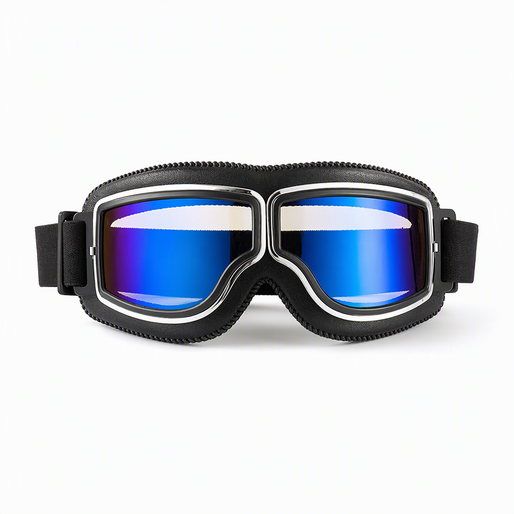 📢📢 ¡50% DE DESCUENTO! ⏰ Gafas de Moto Retro Vintage — Lentes Cortavientos para Casco Cruiser y Motocross