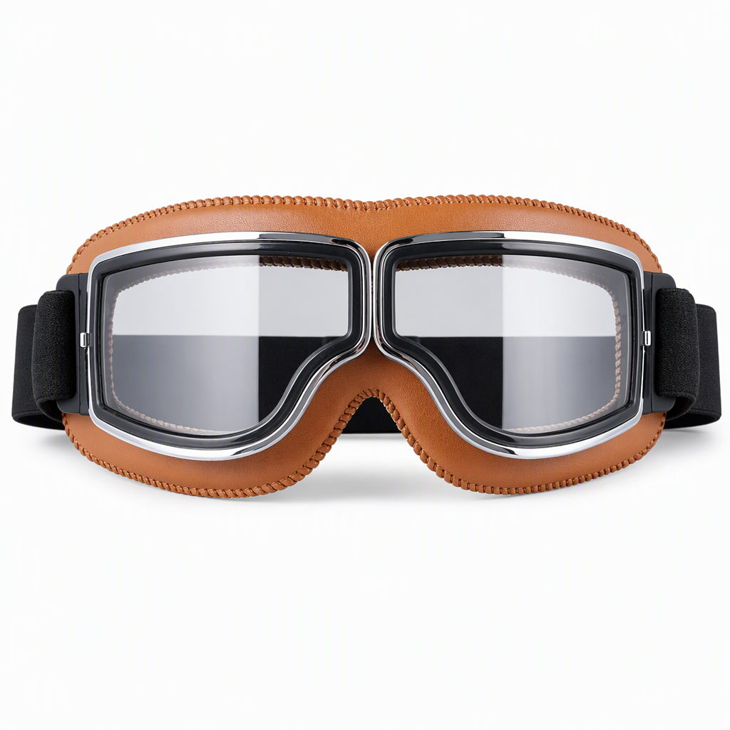 📢📢 ¡50% DE DESCUENTO! ⏰ Gafas de Moto Retro Vintage — Lentes Cortavientos para Casco Cruiser y Motocross