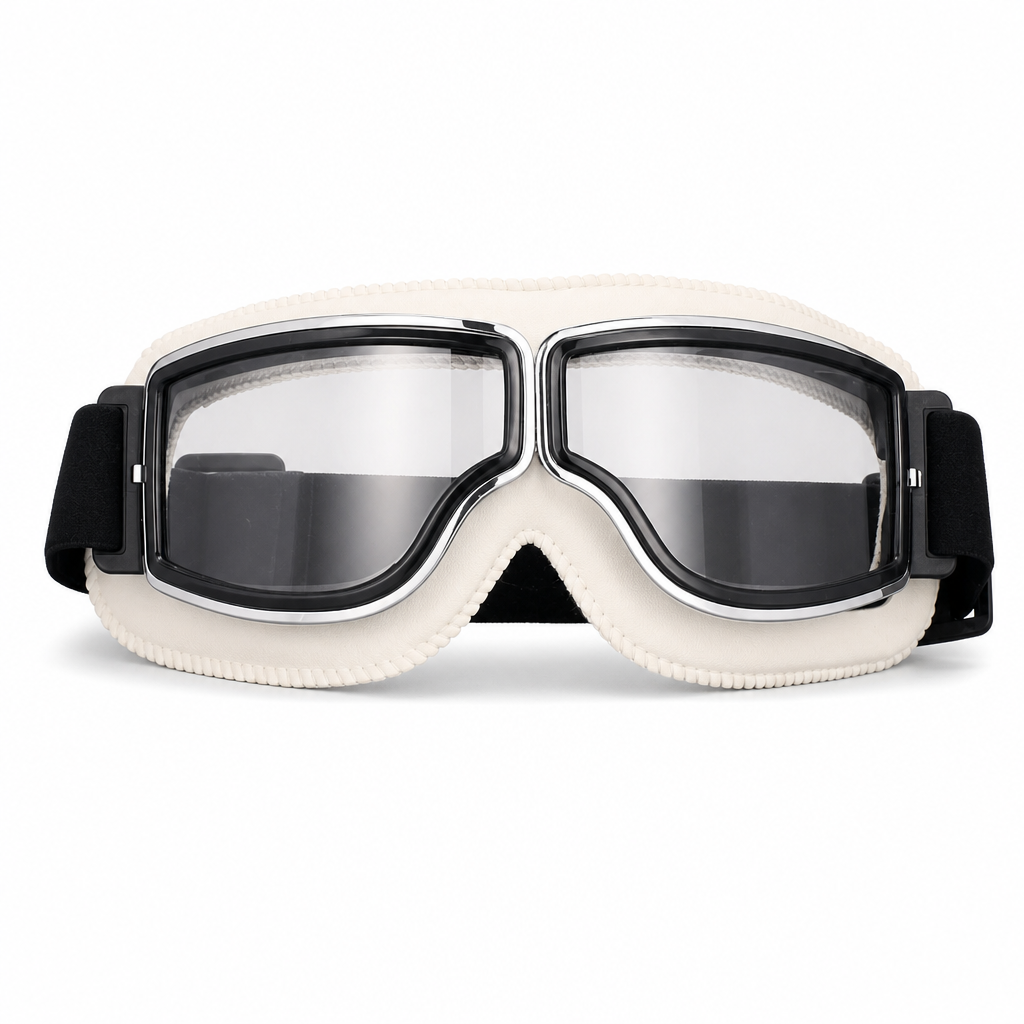 📢📢 ¡50% DE DESCUENTO! ⏰ Gafas de Moto Retro Vintage — Lentes Cortavientos para Casco Cruiser y Motocross