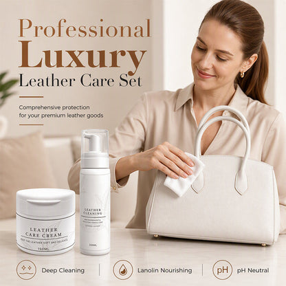 ⏳¡50% DE DESCUENTO POR TIEMPO LIMITADO!⏰ Set Profesional de Limpiador y Crema Nutritiva para Cuero de Lujo👜✨